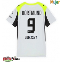 Camiseta Borussia Dortmund Serhou Guirassy #9 Visitante Equipación para mujer 2025-26 manga corta